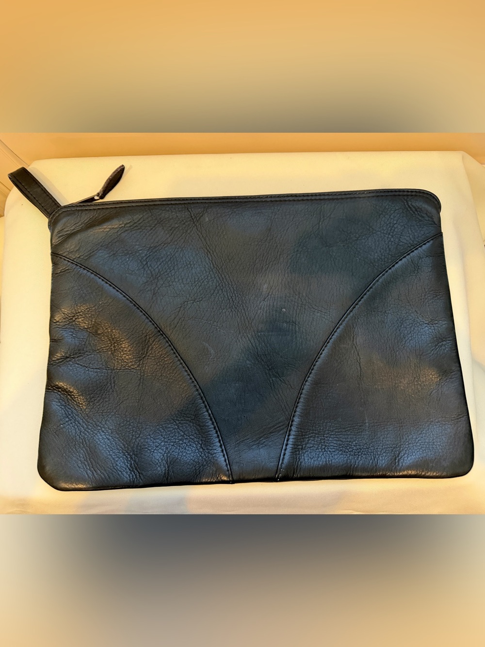 VTG Georgetown Leather Black Leather Portfolio Laptop Sleeve from Columbia